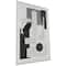 40" x 59" White Abstract Textured Canvas Framed Wall Art with Various Geometric Shapes & Black Accents